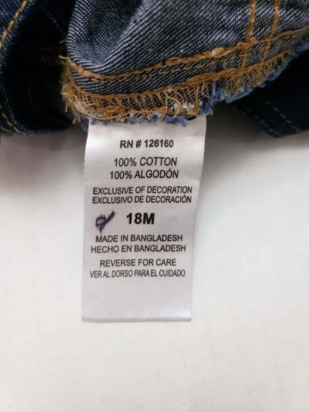 Boys Rock 100% cotton, plaid cuff, straight leg, Denim Overalls, boy size 18M